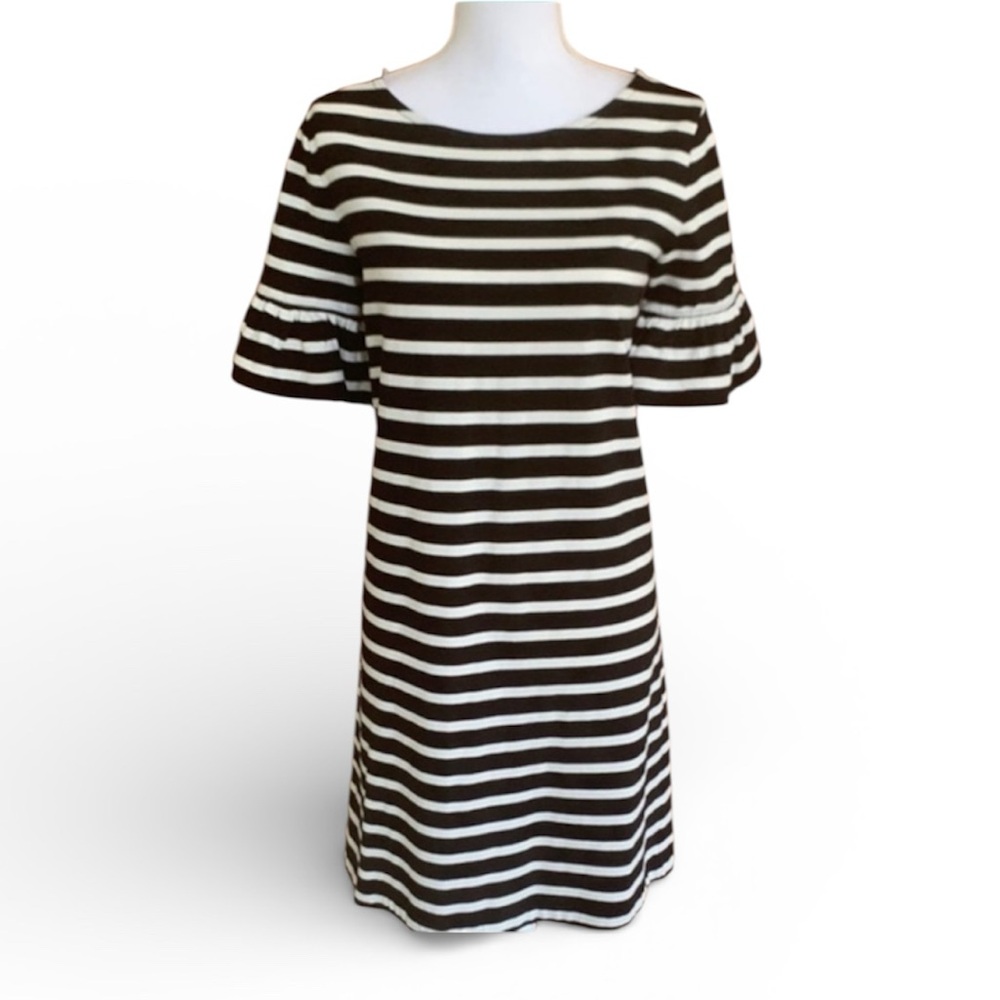 J Crew Nautical Black and White Striped Dress Size Medium